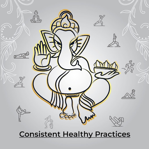 Ganpati’s Large Stomach Symbolises Consistency: Consistent Healthy Practices